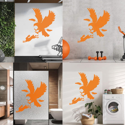 Vinyl Art Sticker Predator Bird Feather Eagle Hare Rabbit Hunting Wall Beautification