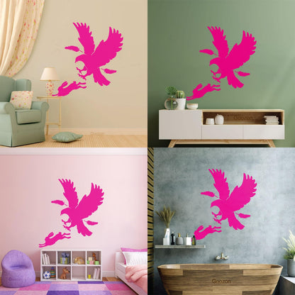 Vinyl Art Sticker Predator Bird Feather Eagle Hare Rabbit Hunting Wall Beautification
