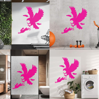 Vinyl Art Sticker Predator Bird Feather Eagle Hare Rabbit Hunting Wall Beautification