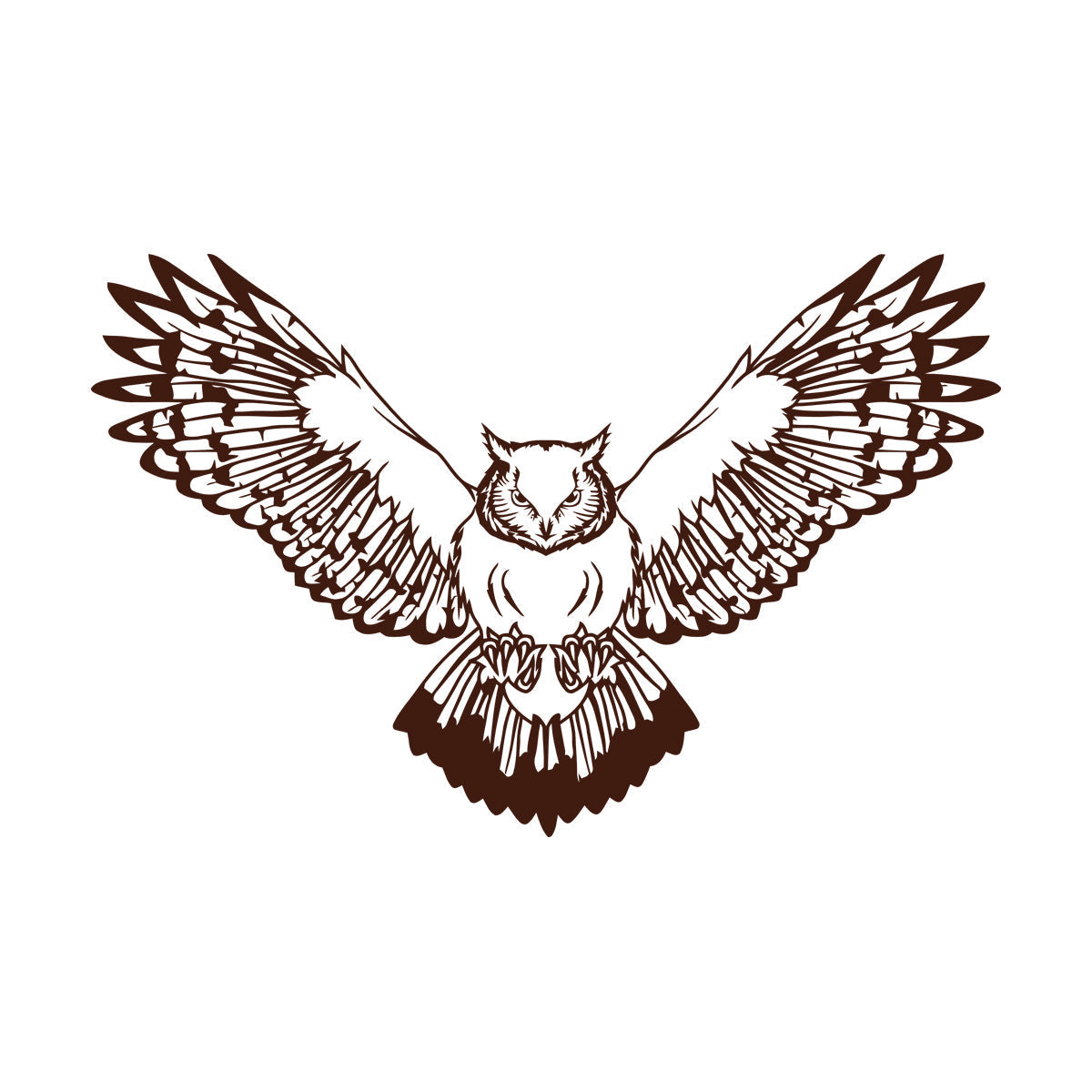 Wall Decals Pvc Owl Predatory Hunting Bird Flying Wings Glass Stickers