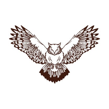 Wall Decals Pvc Owl Predatory Hunting Bird Flying Wings Glass Stickers