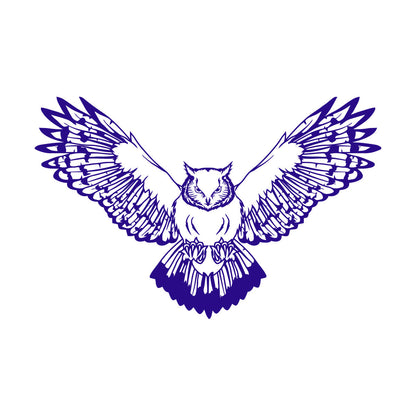 Wall Decals Pvc Owl Predatory Hunting Bird Flying Wings Glass Stickers