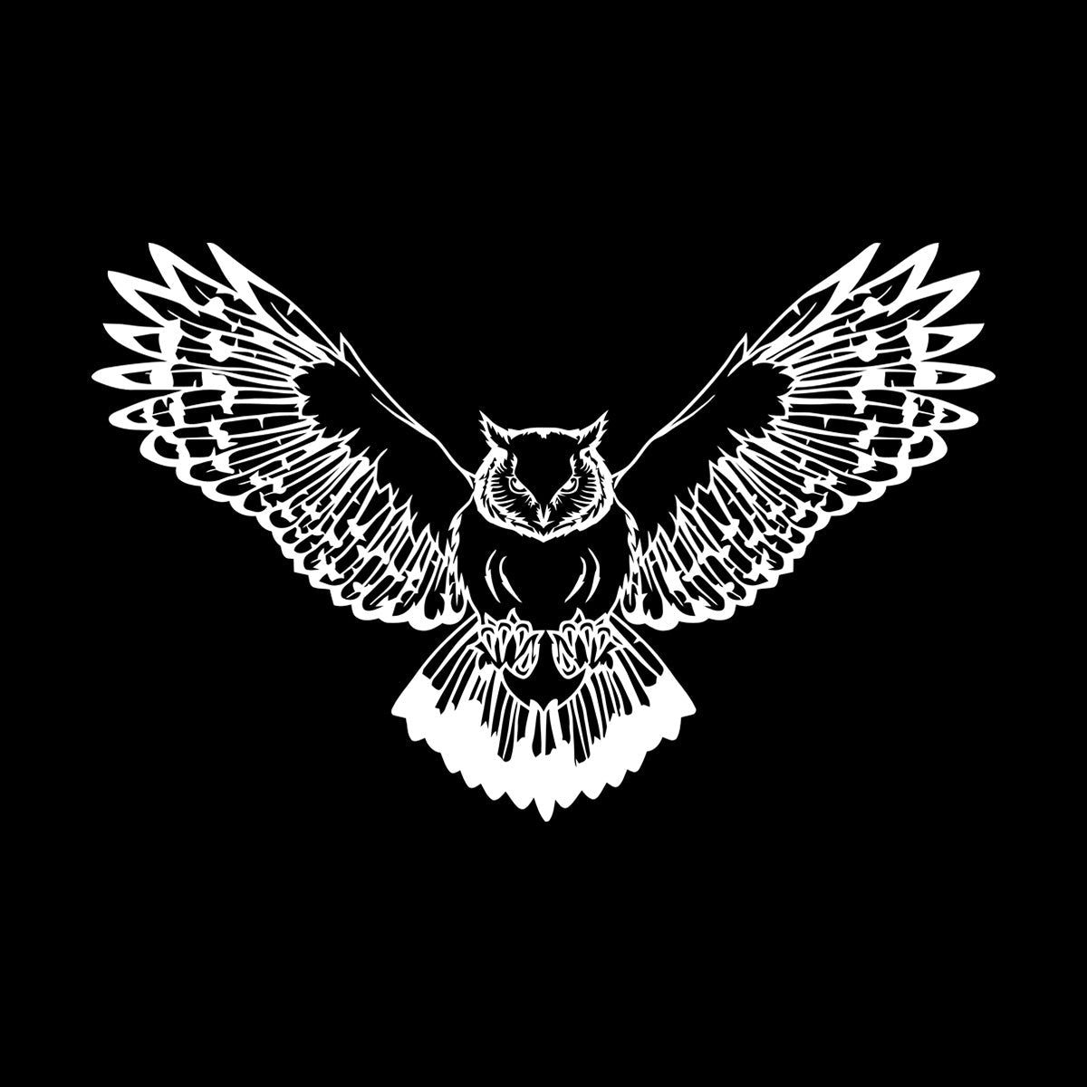 Wall Decals Pvc Owl Predatory Hunting Bird Flying Wings Glass Stickers