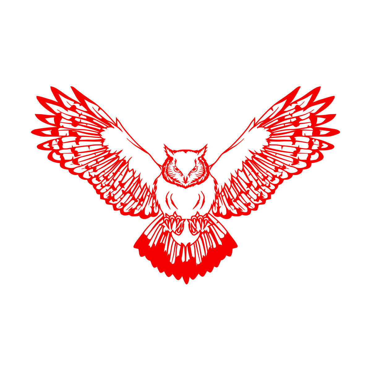 Wall Decals Pvc Owl Predatory Hunting Bird Flying Wings Glass Stickers