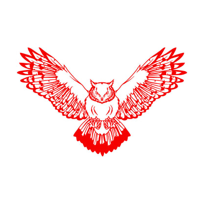 Wall Decals Pvc Owl Predatory Hunting Bird Flying Wings Glass Stickers
