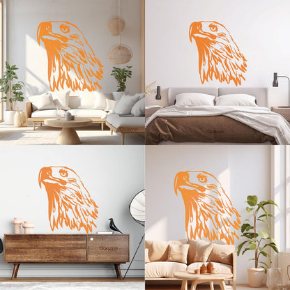 Fine Carving Stickers Tribal Bird Abstract Eagle Head Feathers Equipped With Transfer Film Kit