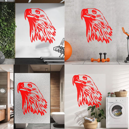 Fine Carving Stickers Tribal Bird Abstract Eagle Head Feathers Equipped With Transfer Film Kit