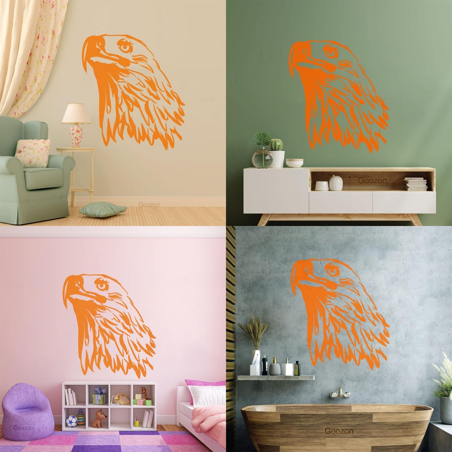 Fine Carving Stickers Tribal Bird Abstract Eagle Head Feathers Equipped With Transfer Film Kit
