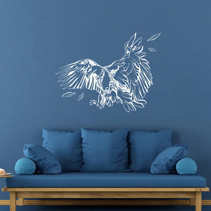 Vinyl Art Sticker Abstract American Bird Bald Eagle Feathers Equipped With Transfer Film Kit
