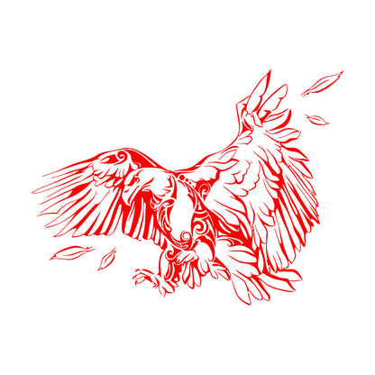 Vinyl Art Sticker Abstract American Bird Bald Eagle Feathers Equipped With Transfer Film Kit