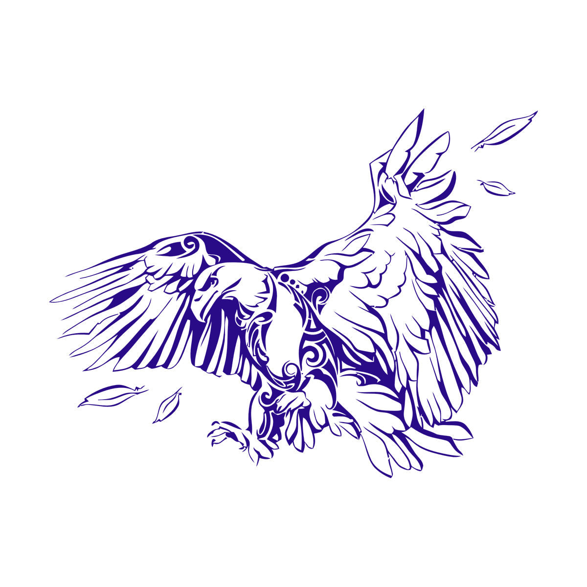 Vinyl Art Sticker Abstract American Bird Bald Eagle Feathers Equipped With Transfer Film Kit