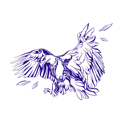 Vinyl Art Sticker Abstract American Bird Bald Eagle Feathers Equipped With Transfer Film Kit