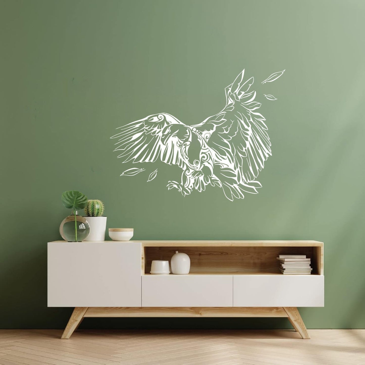 Vinyl Art Sticker Abstract American Bird Bald Eagle Feathers Equipped With Transfer Film Kit