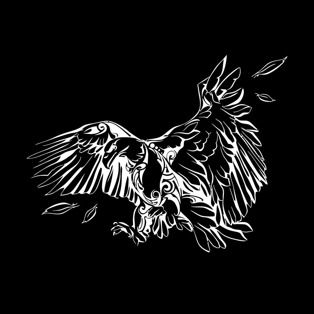 Vinyl Art Sticker Abstract American Bird Bald Eagle Feathers Equipped With Transfer Film Kit