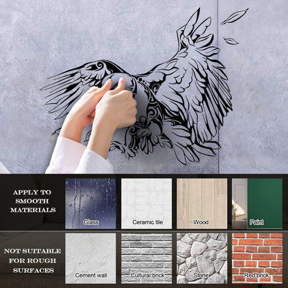 Vinyl Art Sticker Abstract American Bird Bald Eagle Feathers Equipped With Transfer Film Kit