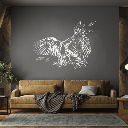 Vinyl Art Sticker Abstract American Bird Bald Eagle Feathers Equipped With Transfer Film Kit