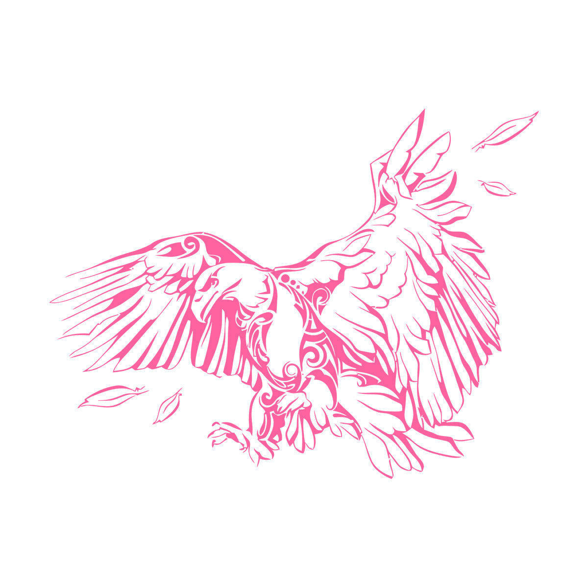 Vinyl Art Sticker Abstract American Bird Bald Eagle Feathers Equipped With Transfer Film Kit