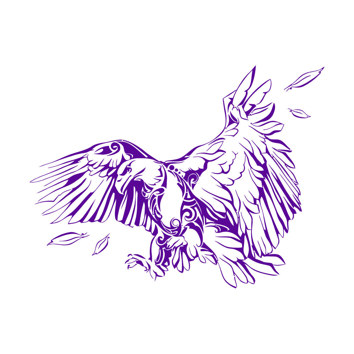 Vinyl Art Sticker Abstract American Bird Bald Eagle Feathers Equipped With Transfer Film Kit