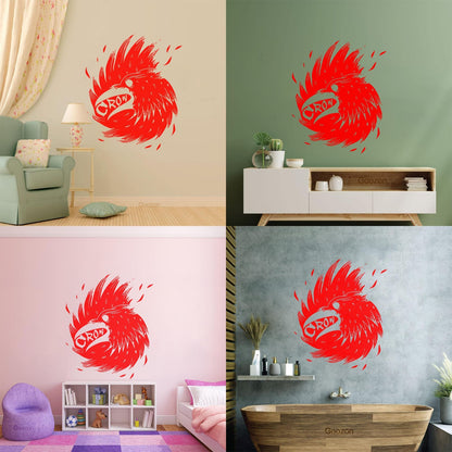 Wall Decals Pvc Bird Beak Crow Wing Feathers Multiple Size Options