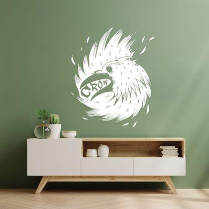 Wall Decals Pvc Bird Beak Crow Wing Feathers Multiple Size Options