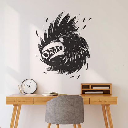 Wall Decals Pvc Bird Beak Crow Wing Feathers Multiple Size Options