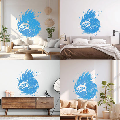 Wall Decals Pvc Bird Beak Crow Wing Feathers Multiple Size Options