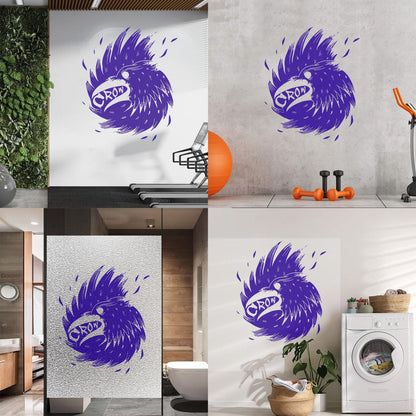 Wall Decals Pvc Bird Beak Crow Wing Feathers Multiple Size Options