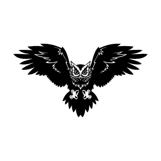 Mural And Wall Vinyl Decal Bird Owl Predator Claws Wings Flying Wisdom Car Body Decoration