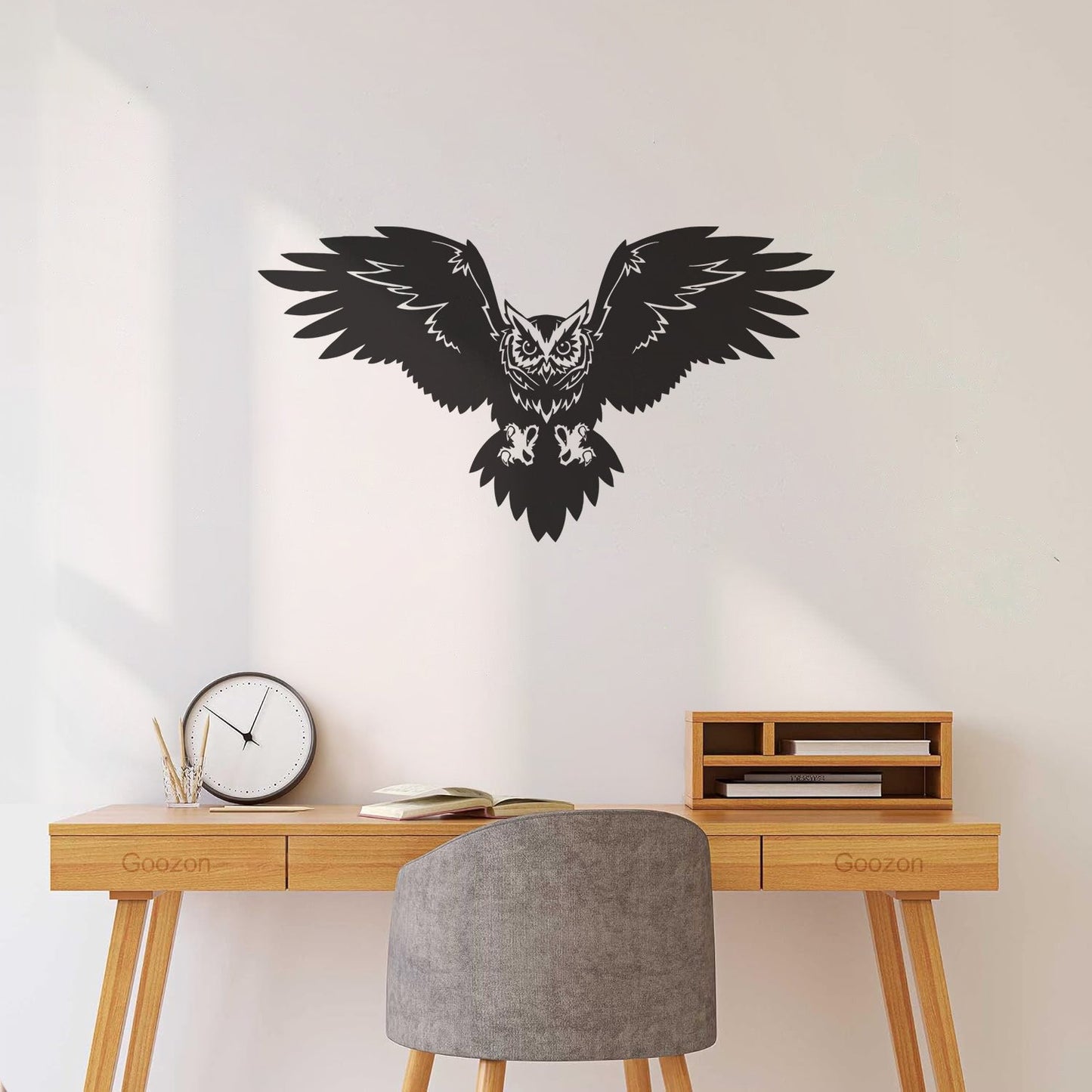 Mural And Wall Vinyl Decal Bird Owl Predator Claws Wings Flying Wisdom Car Body Decoration