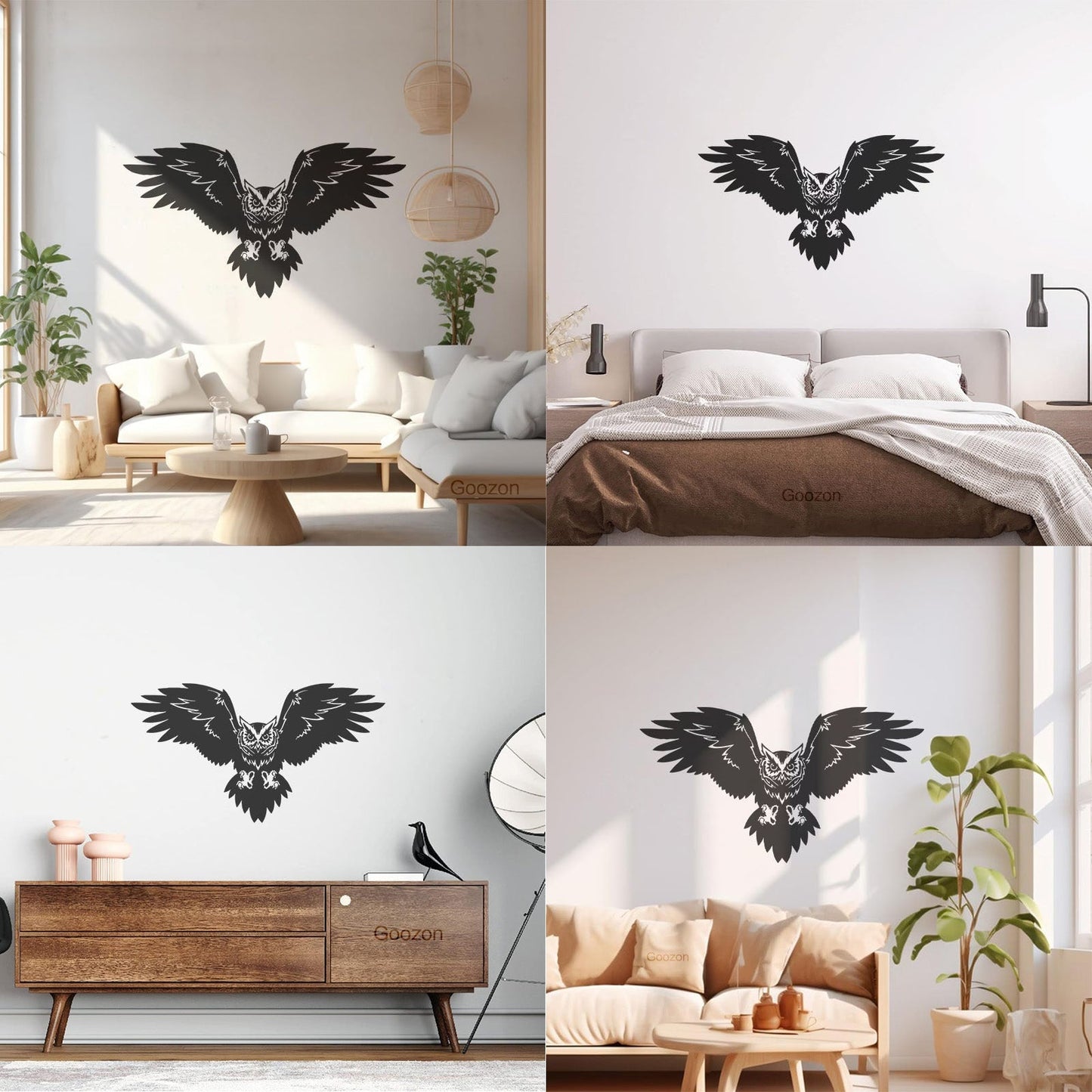 Mural And Wall Vinyl Decal Bird Owl Predator Claws Wings Flying Wisdom Car Body Decoration