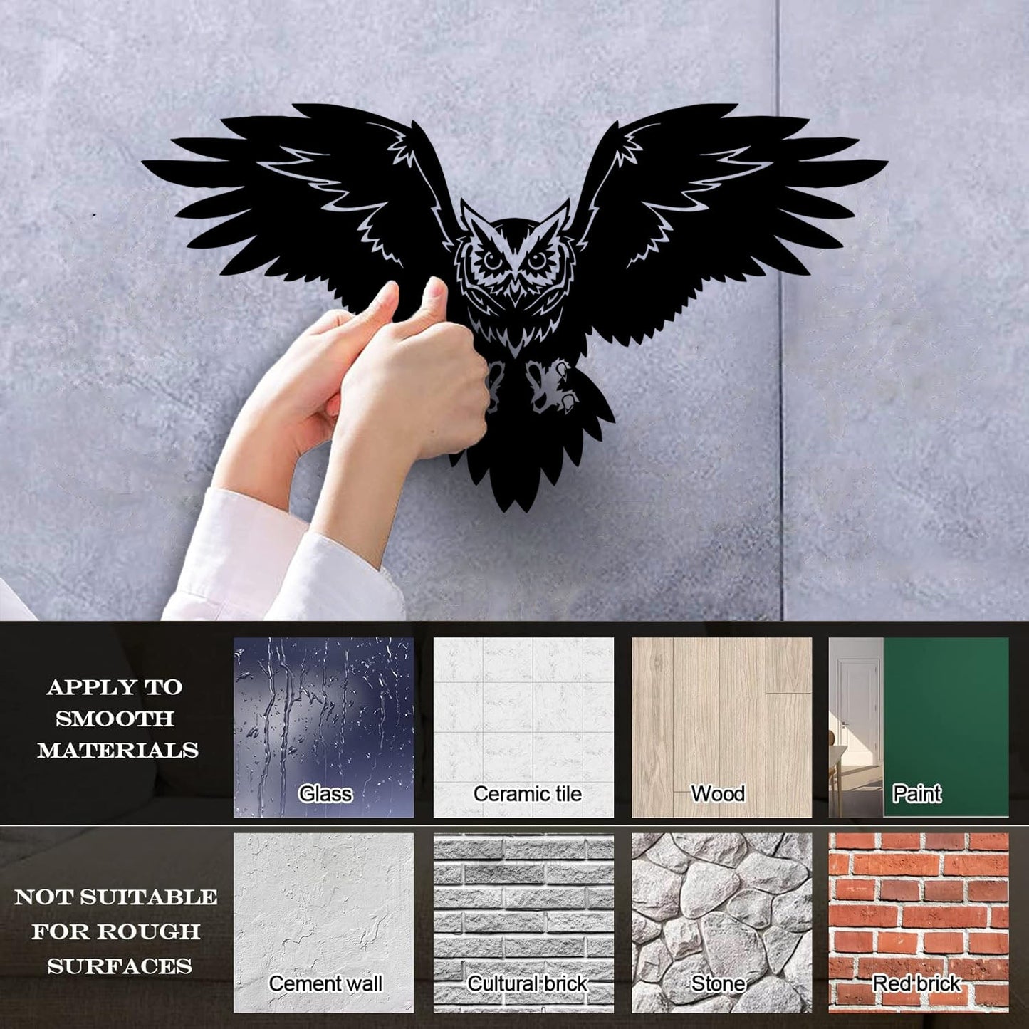 Mural And Wall Vinyl Decal Bird Owl Predator Claws Wings Flying Wisdom Car Body Decoration