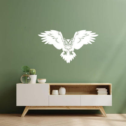 Mural And Wall Vinyl Decal Bird Owl Predator Claws Wings Flying Wisdom Car Body Decoration