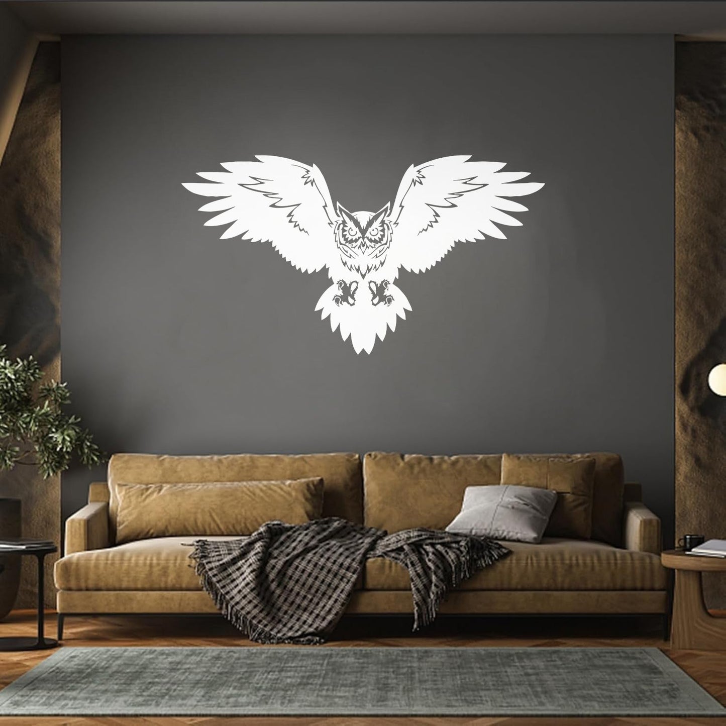 Mural And Wall Vinyl Decal Bird Owl Predator Claws Wings Flying Wisdom Car Body Decoration