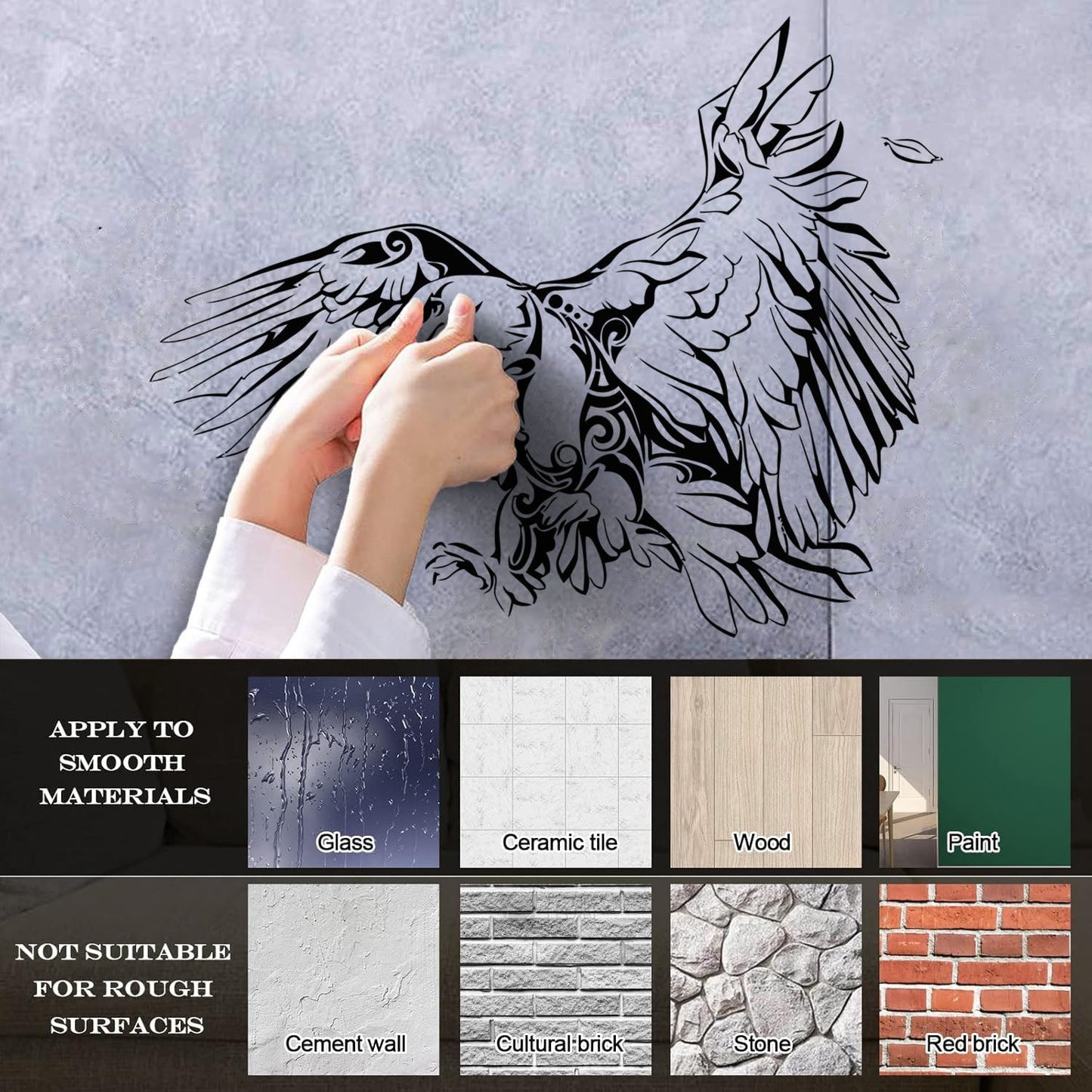 Engraving Stickers Eagle Bird Predator Flap Flying Wings Hunter Tattoo Culture