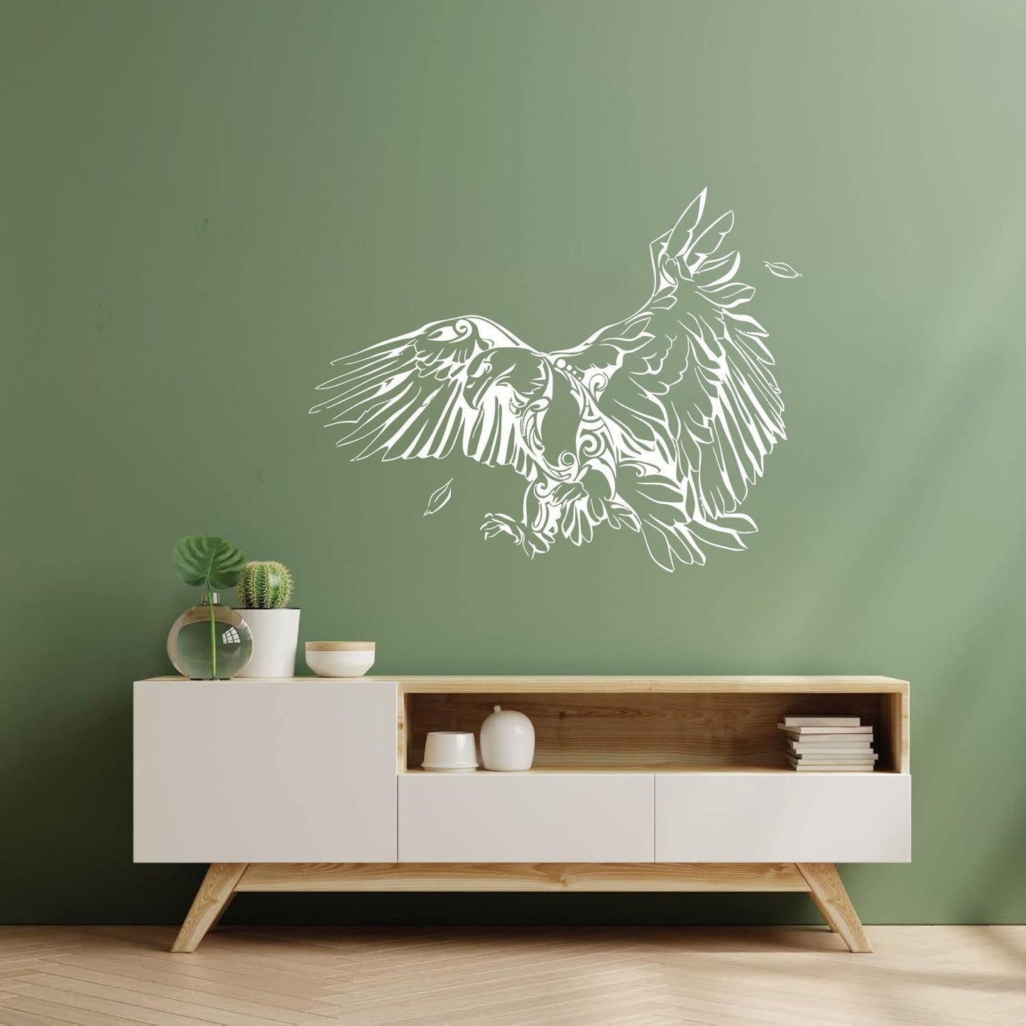 Engraving Stickers Eagle Bird Predator Flap Flying Wings Hunter Tattoo Culture