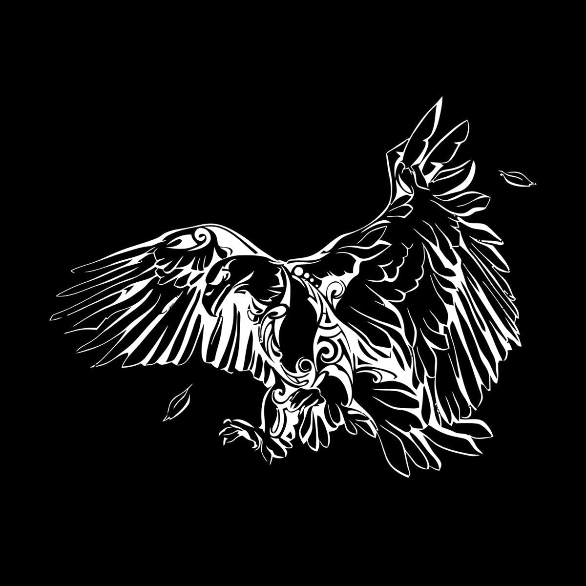 Engraving Stickers Eagle Bird Predator Flap Flying Wings Hunter Tattoo Culture