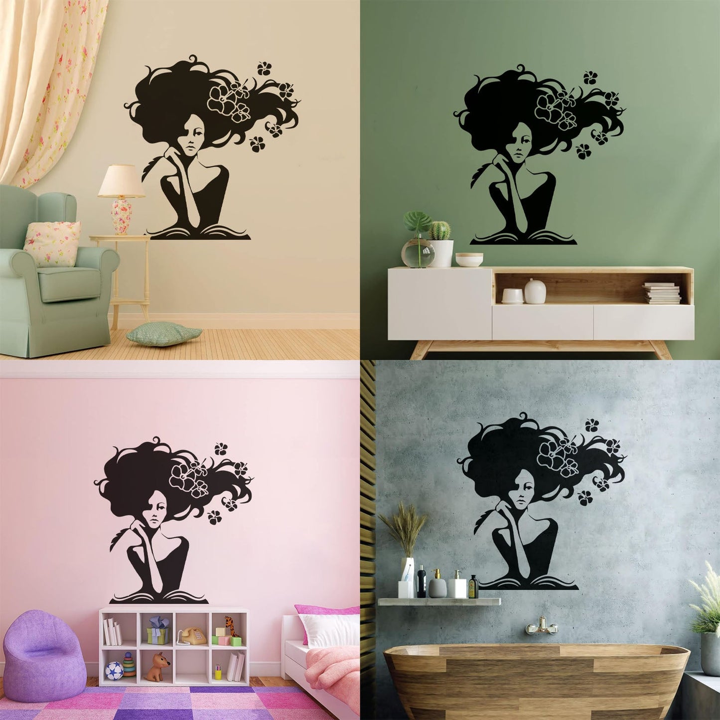 Mural And Wall Vinyl Decal Romantic Woman Writer Book Home N Easy Installation