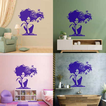Mural And Wall Vinyl Decal Romantic Woman Writer Book Home N Easy Installation