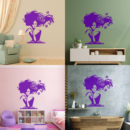 Mural And Wall Vinyl Decal Romantic Woman Writer Book Home N Easy Installation