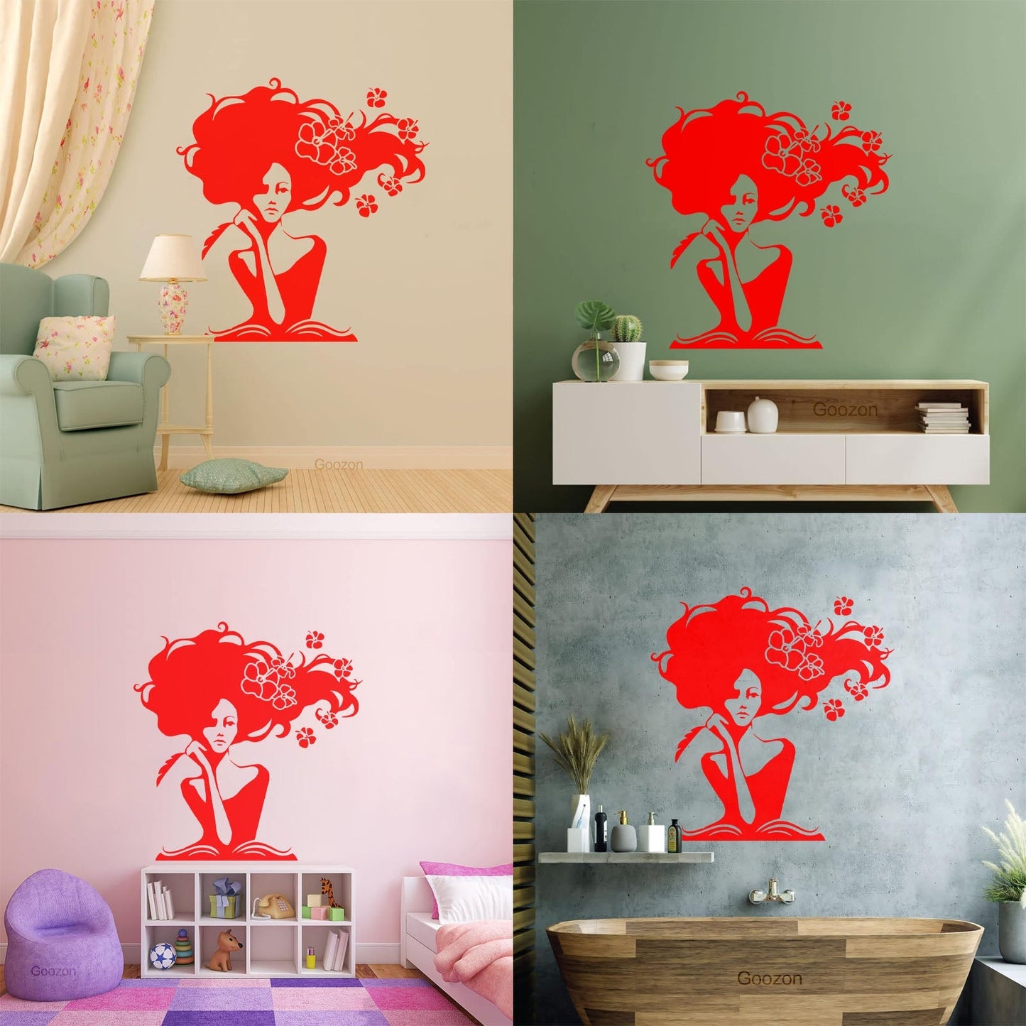 Mural And Wall Vinyl Decal Romantic Woman Writer Book Home N Easy Installation