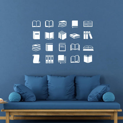 Many Books Library Collection Book Store Wall Stickers Paster Paper Art Mural Painting