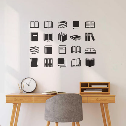 Many Books Library Collection Book Store Wall Stickers Paster Paper Art Mural Painting