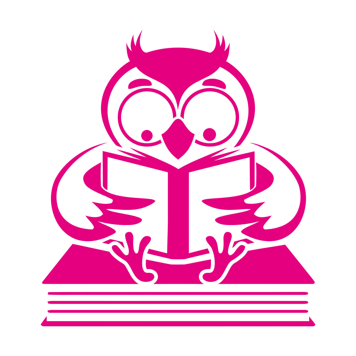 Fine Carving Stickers Owl With Book Funny Bird Reading Book Shop Waterproof