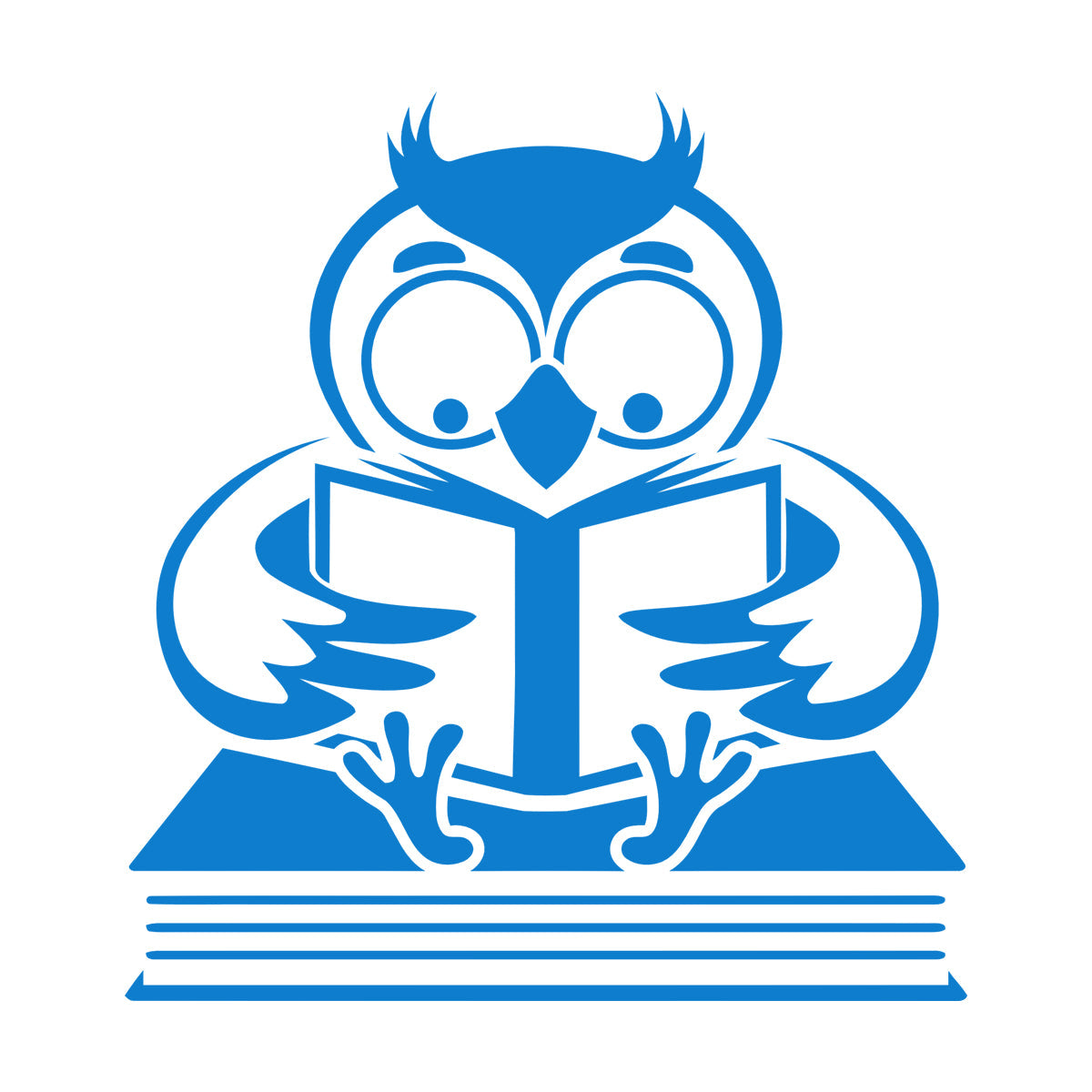 Fine Carving Stickers Owl With Book Funny Bird Reading Book Shop Waterproof