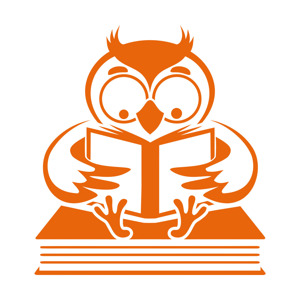 Fine Carving Stickers Owl With Book Funny Bird Reading Book Shop Waterproof