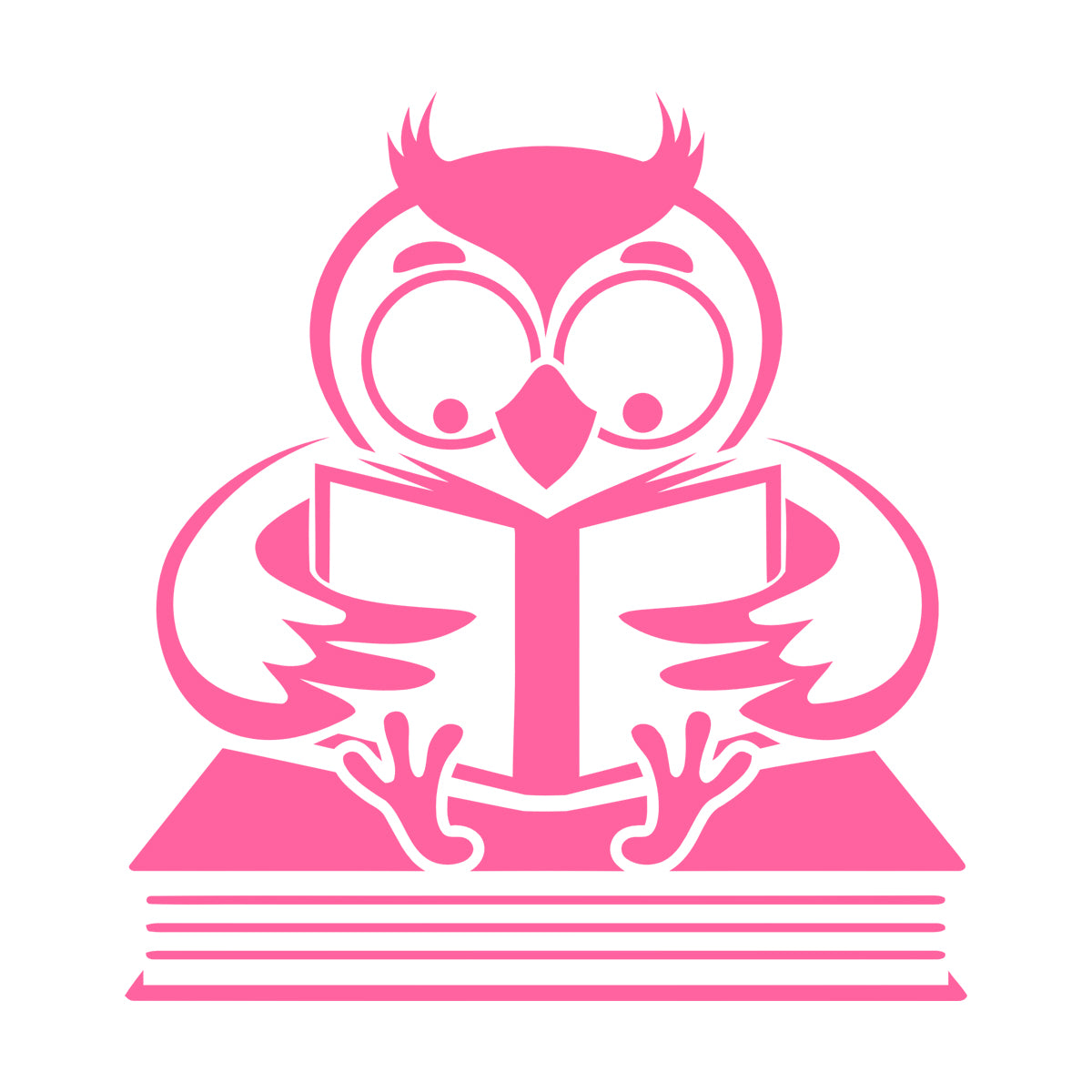 Fine Carving Stickers Owl With Book Funny Bird Reading Book Shop Waterproof