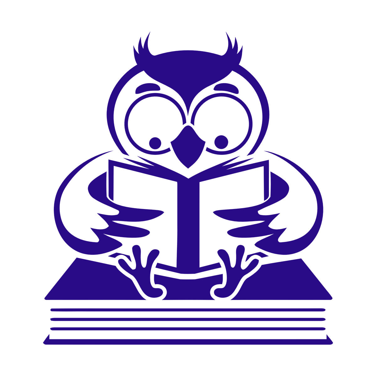 Fine Carving Stickers Owl With Book Funny Bird Reading Book Shop Waterproof