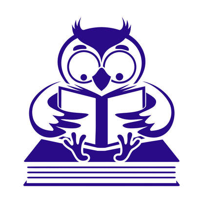 Fine Carving Stickers Owl With Book Funny Bird Reading Book Shop Waterproof