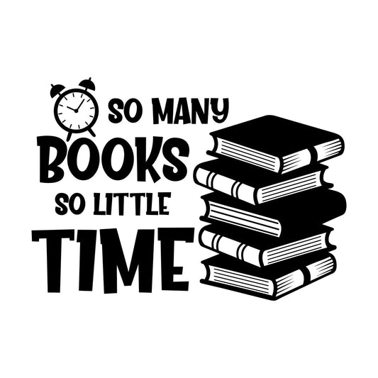 Wall Stickers So Many Books So Little Time Fun Lettering Clock Book Shops It Won'T Fall Off