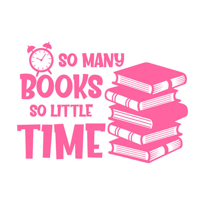 Wall Stickers So Many Books So Little Time Fun Lettering Clock Book Shops It Won'T Fall Off